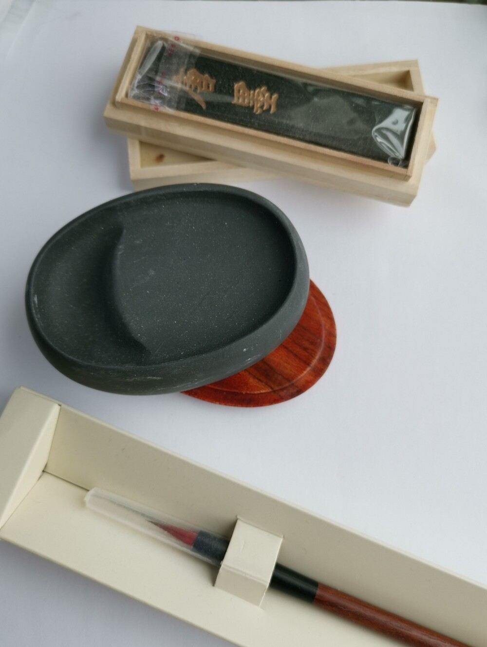 Chinese Ink Calligraphy Set, Ink Stone, Brush Ink Stick 🆕